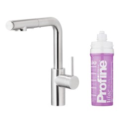 Kfa Duero Pure Basic bateria zlewozmywakowa z filtracją wody oraz wyciąganą wylewką inox.
