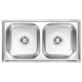 Kuchinox Standard zlew stalowy wpuszczany 2 komorowy gładki inox