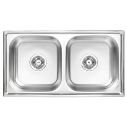 Kuchinox Standard zlew stalowy wpuszczany 2 komorowy gładki inox