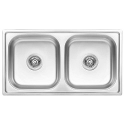 Kuchinox Stanard zlew stalowy wpuszczany 2 komorowy len