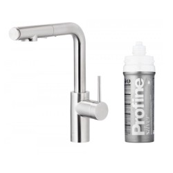 Kfa Duero Pure Basic bateria zlewozmywakowa z filtracją wody oraz wyciąganą wylewką inox.