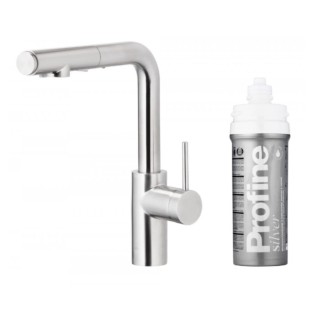 Kfa Duero Pure Basic bateria zlewozmywakowa z filtracją wody oraz wyciąganą wylewką inox