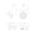 Omnires Retro termostatyczny system prysznicowy podtynkowy chrom - rysunek techniczny