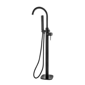 Laveo Pola bateria wannowa wolnostojąca czarna