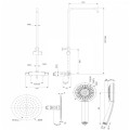 Omnires Y deszczownia z baterią termostatyczną chrom
