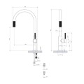 Omnires Switch bateria kuchenna do podłączenia zestawu filtrującego miedź - rysunek techniczny