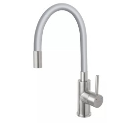 Ferro Zumba Inox bateria zlewozmywakowa z elasyczną wylewką szara