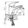 Ferro Ferro One leed-breeam bateria umywalkowa chrom- rys. tech.