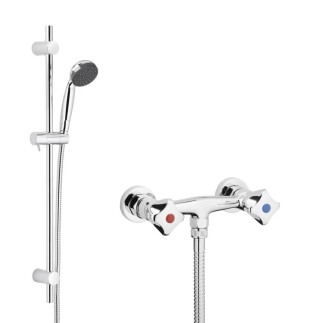 Kfa Standard bateria natryskowa ścienna z natryskiem przesuwnym chrom
