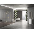 New Trendy Eventa kabina prostokątna przyścienna prawa złota 100x90x200cm - aranżacja