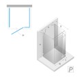 New Trendy Eventa kabina prostokątna przyścienna prawa złota 100x90x200cm - rysunek techniczny