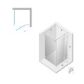 New Trendy Eventa kabina prostokątna prawa copper shine 100x80x200cm - rysunek techniczny