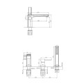 Invena Glamou bateria wannowa 3-otworowa chrom