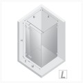 New Trendy kabina Eventa gold shine prostokątna lewa 120x100x200 cm- rys.tech.