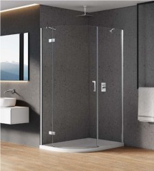 New Trendy New Merana kabina asymetryczna półokrągła lewa chrom 100x80x195 cm