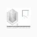New Trendy Eventa prostokątna  lewa chrom 90x110x200 cm-rys.tech.