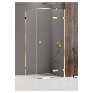 New Trendy Avexa kabina kwadratowa gold shine prawa 90x90x200 cm