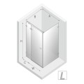 New Trendy Avexa kabina kwadratowa lewa czarna 90x90x200 cm-rys.tech.