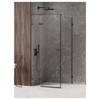 New Trendy Avexa kabina prostokątna czarna lewa 90x110x200 cm