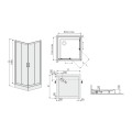 Sanplast Kabina narożna kwadratowa 100x100 + brodzik