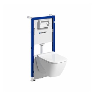 Geberit zestaw Duofix Basic + miska Modo Piure rimfree krótka + deska