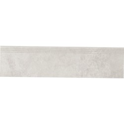 Cerrad Tacoma White Lappato płytka gresowa stopnica nacinana biała 29,7x119,7