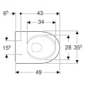 Geberit Selnova Compact owalna krótka 49cm miska wisząca rimfree