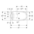 Geberit Selnova Comfort miska kompaktowa dla niepełnosprawnych 46cm
