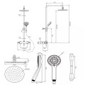 Omnires Y deszczownia z baterią termostatyczną złota