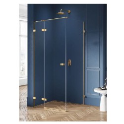 New Trendy Avexa kabina prostokątna lewa gold brushed 100x90x200 cm