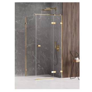 New Trendy Avexa Gold brushed kabina prostokątna prawa 120x90x200cm