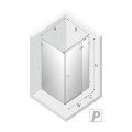 New Trendy Avexa kabina kwadratowa prawa chrom 90x90x200 cm-rys.tech.