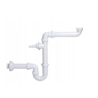 Tycner syfon do zlewu rurowy 1-komorowy oszczędzający miejsce bez spustu wyjście pralka zmywarka