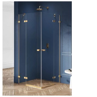 New Trendy Avexa gold brushed kabina prostokątna 110x90x200 cm