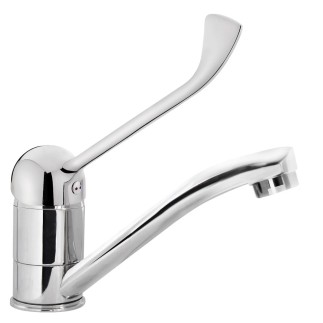 Deante Joko clinic bateria umywalkowa stojaca z obrotową wylewką, dźwignia chrom