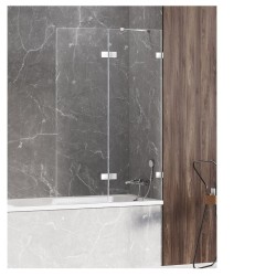 New Trendy Avexa chrom parawan nawannowy 2-częściowy prawy 100x150 cm