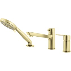 Deante Arnika bateria wannowa stojąca 3-otworowa złoto szczotkowane