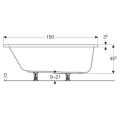 Geberit Perfect wanna prostokątna 150x75 cm