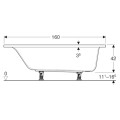 Geberit Selnova square wanna prostokątna 160x70 cm