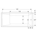 Geberit Selnova square wanna prostokątna 180x 80 cm