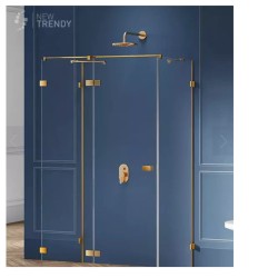 New Trendy Avexa gold brushed prostokątna przyścienna  lewa 120x90x200 cm