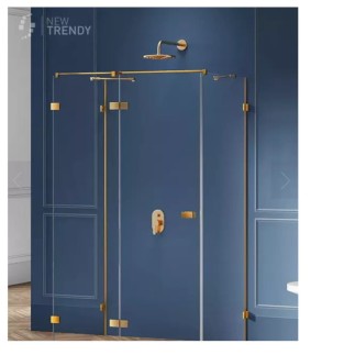 New Trendy Avexa gold brushed prostokątna przyścienna lewa 120x90x200 cm