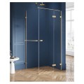 New Trendy Avexa kabina prostokątna z relingiem gold brushed prawa 90x100x200 cm