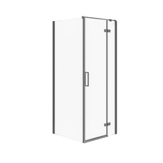 Cersanit Jota kabina prysznicowa narożna czarna prawa szkło transparentne 80 x 80 x 195 cm