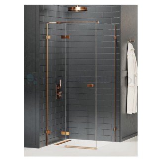 New Trendy Avexa kabina prostokątna lewa copper brushed 120x90x200 cm