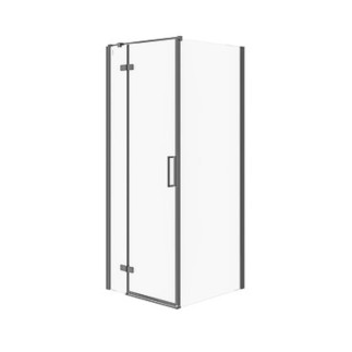 Cersanit Jota kabina prysznicowa narożna czarna lewa szkło transparentne 80 x 80 x 195 cm
