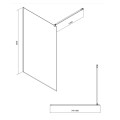 Cersanit Mille kabina WALK-IN czarny szkło transparentne 80 x 200 cm