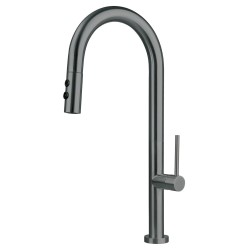 Deante Olfato bateria zlewozmywakowa z wyciąganą słuchawką titanium