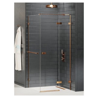 New Trendy Avexa kabina prostokątna prawa copper brushed 90x100x200 cm