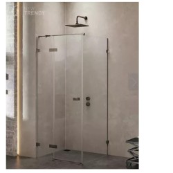 New Trendy Avexa gunmetal brushed kabina prostokątna lewa  90x100x200 cm